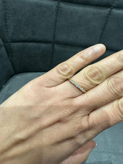 Natural Diamond Prong Set 7 Stone Ring in 9KT Yellow Gold for Women