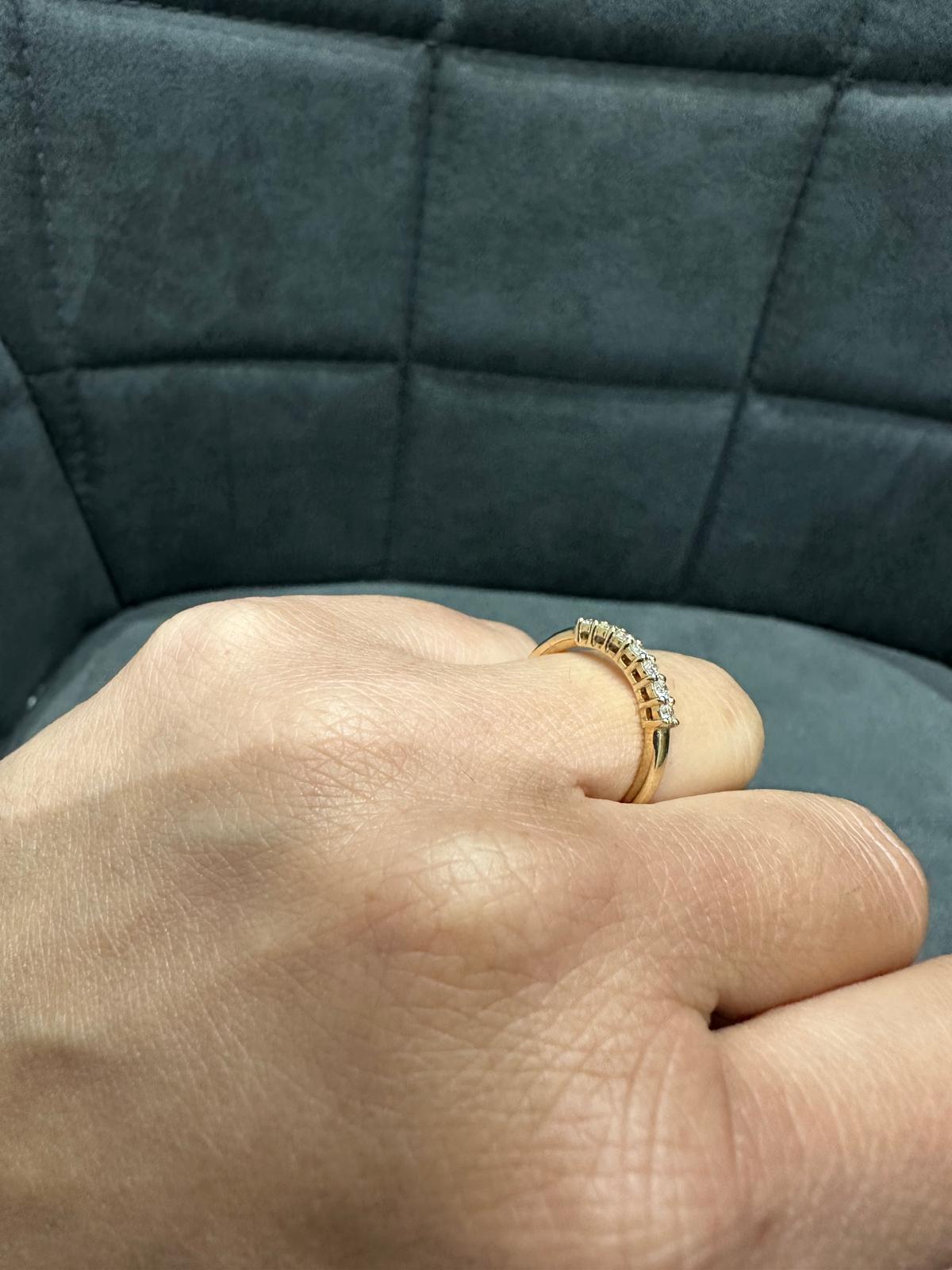 Natural Diamond Prong Set 7 Stone Ring in 9KT Yellow Gold for Women