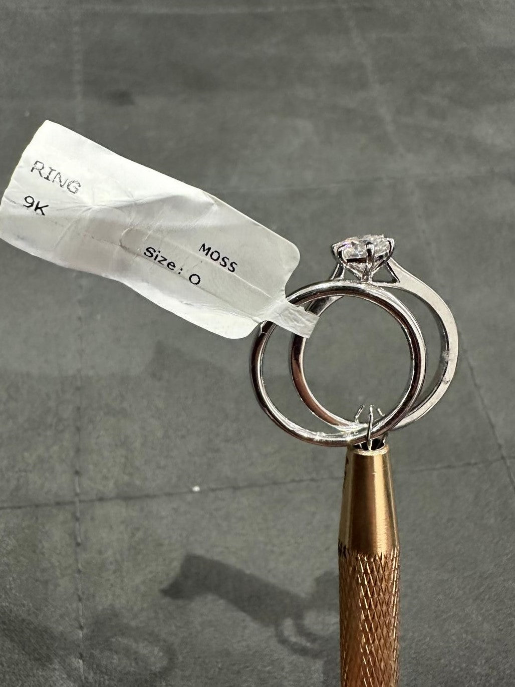 1.0Ct Six Prong Solitaire Wedding Ring Set Crafted in 9K White Gold