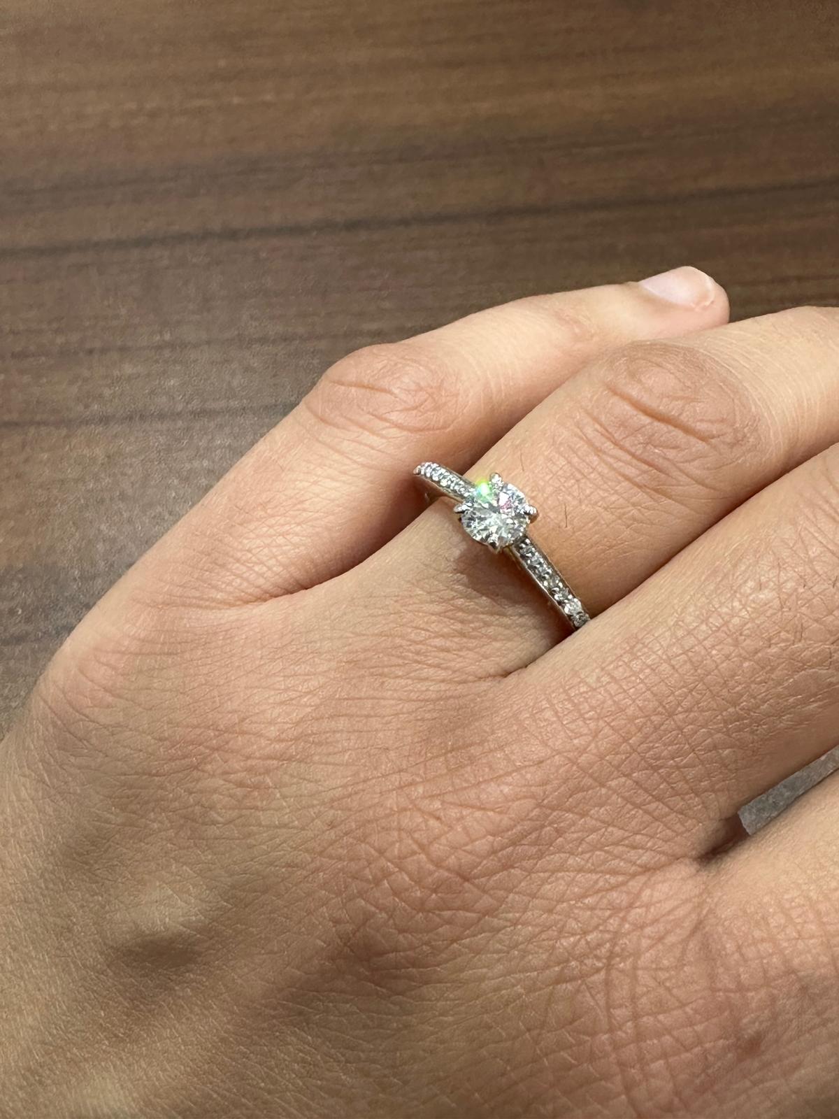 Solitaire Round Cut Moissanite Halo Engagement Ring in 9K Yellow Gold