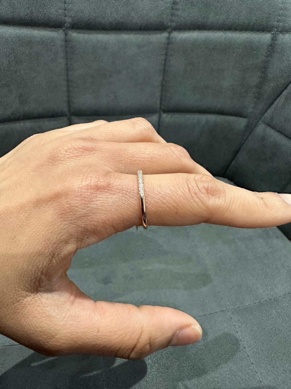 9KT Rose Gold Micro Pave Set Lab Grown Diamond Half Eternity Ring for Women