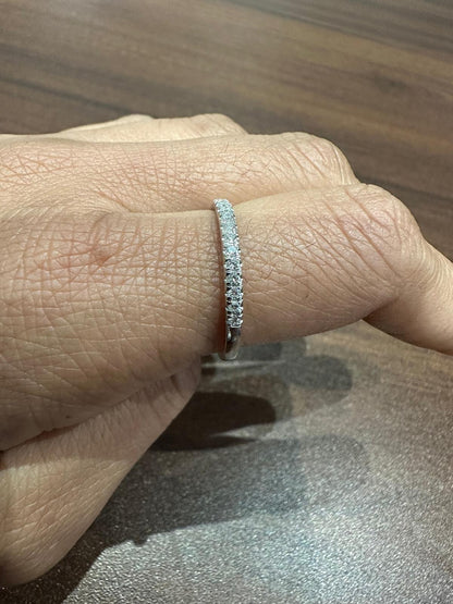 9K White Gold Round Cut Lab Grown Diamond Half Eternity Ring for Women