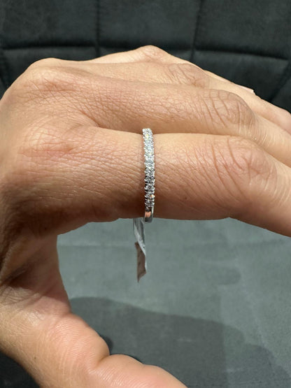 9K White Gold Round Cut Lab Grown Diamond Half Eternity Ring for Women