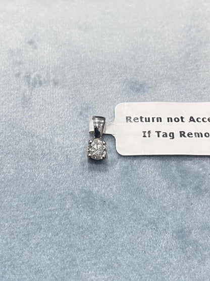 0.40Ct Round Natural Diamond Solitaire Pendant Crafted in 9K White Gold