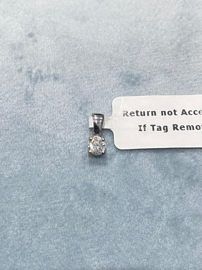 0.40Ct Round Natural Diamond Solitaire Pendant Crafted in 9K White Gold