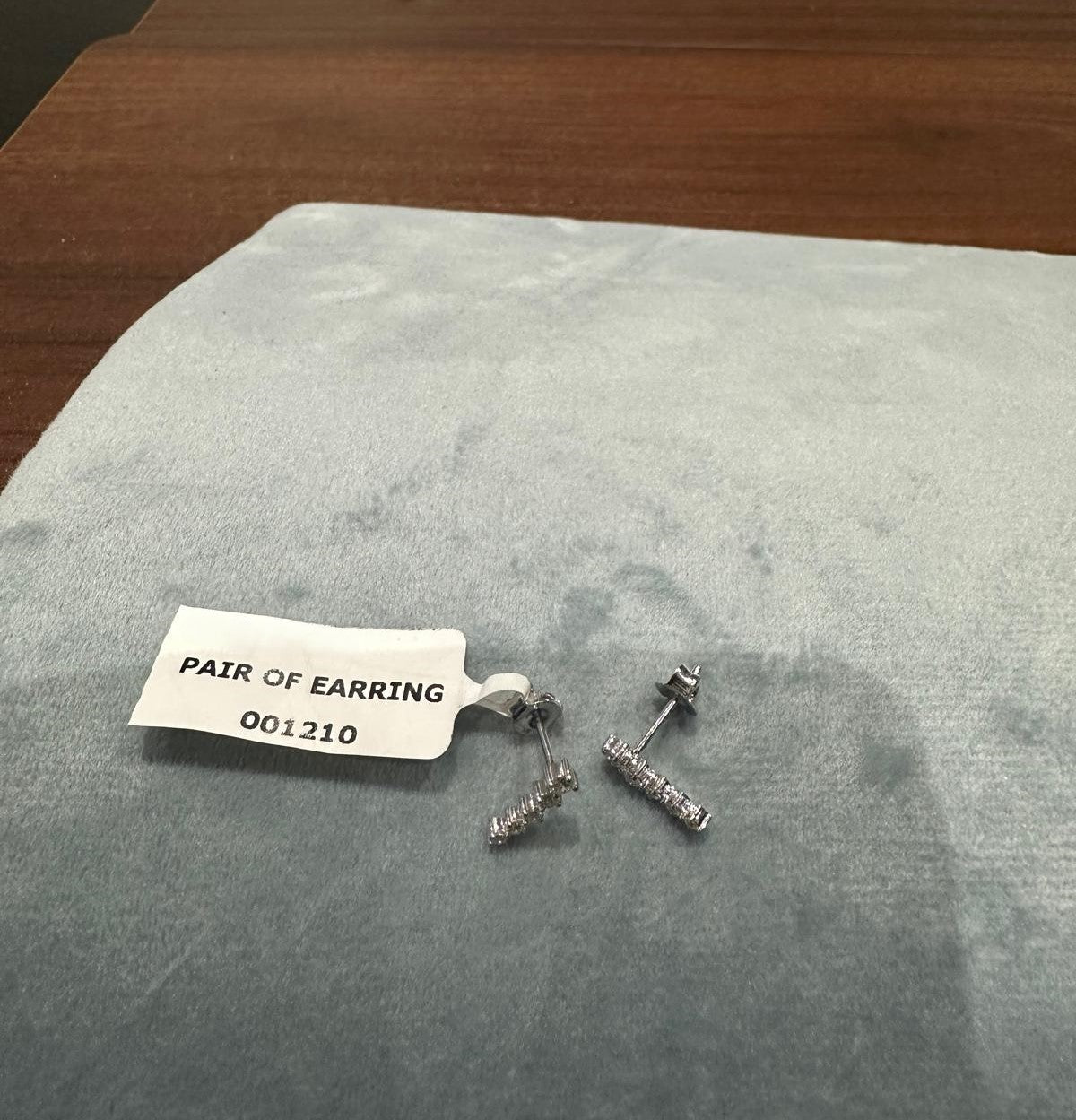 0.50 Carat Round Natural Diamond Bar Set Stud Earrings in 9K White Gold