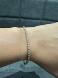 Round Cut 3.00 Carat Natural Diamond Tennis Bracelet in 9K Yellow Gold for Gift