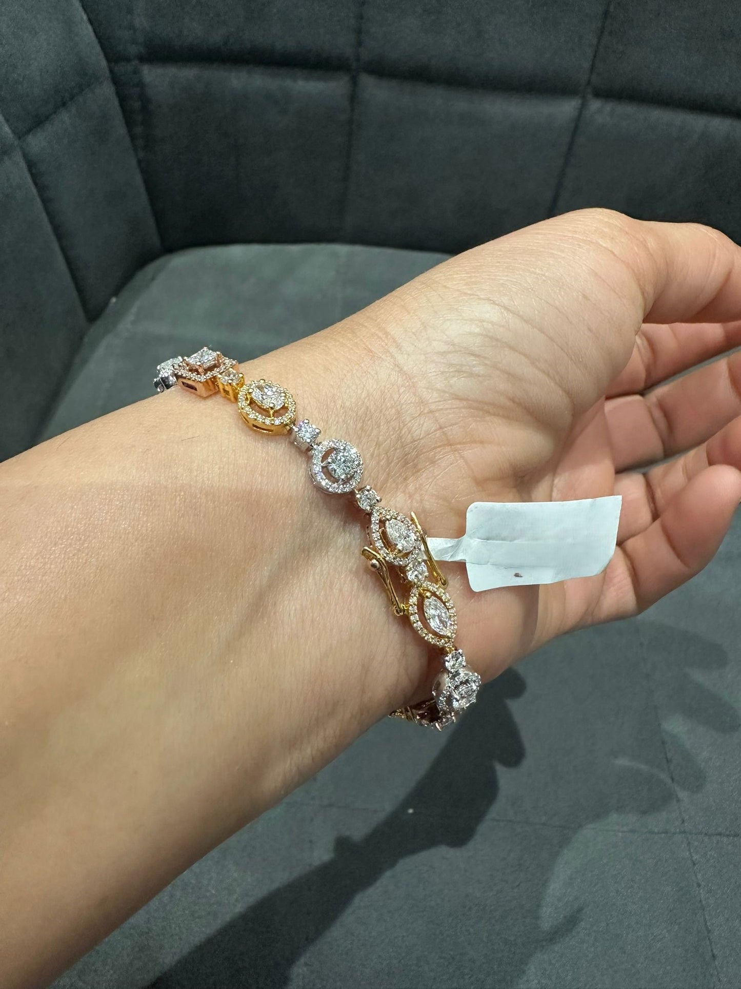 Fancy Shapes 6.00 Carat Natural Diamonds Bracelet in 14K Solid Gold | Luxurious Jewellery