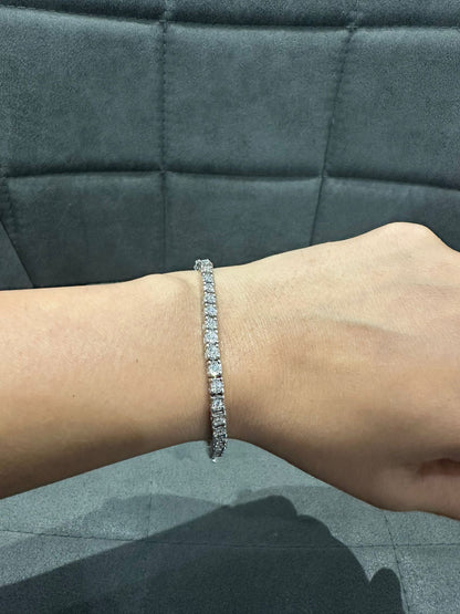 Lab Grown Diamond Illusion Set Tennis Bracelet in 925 Sterling Silver