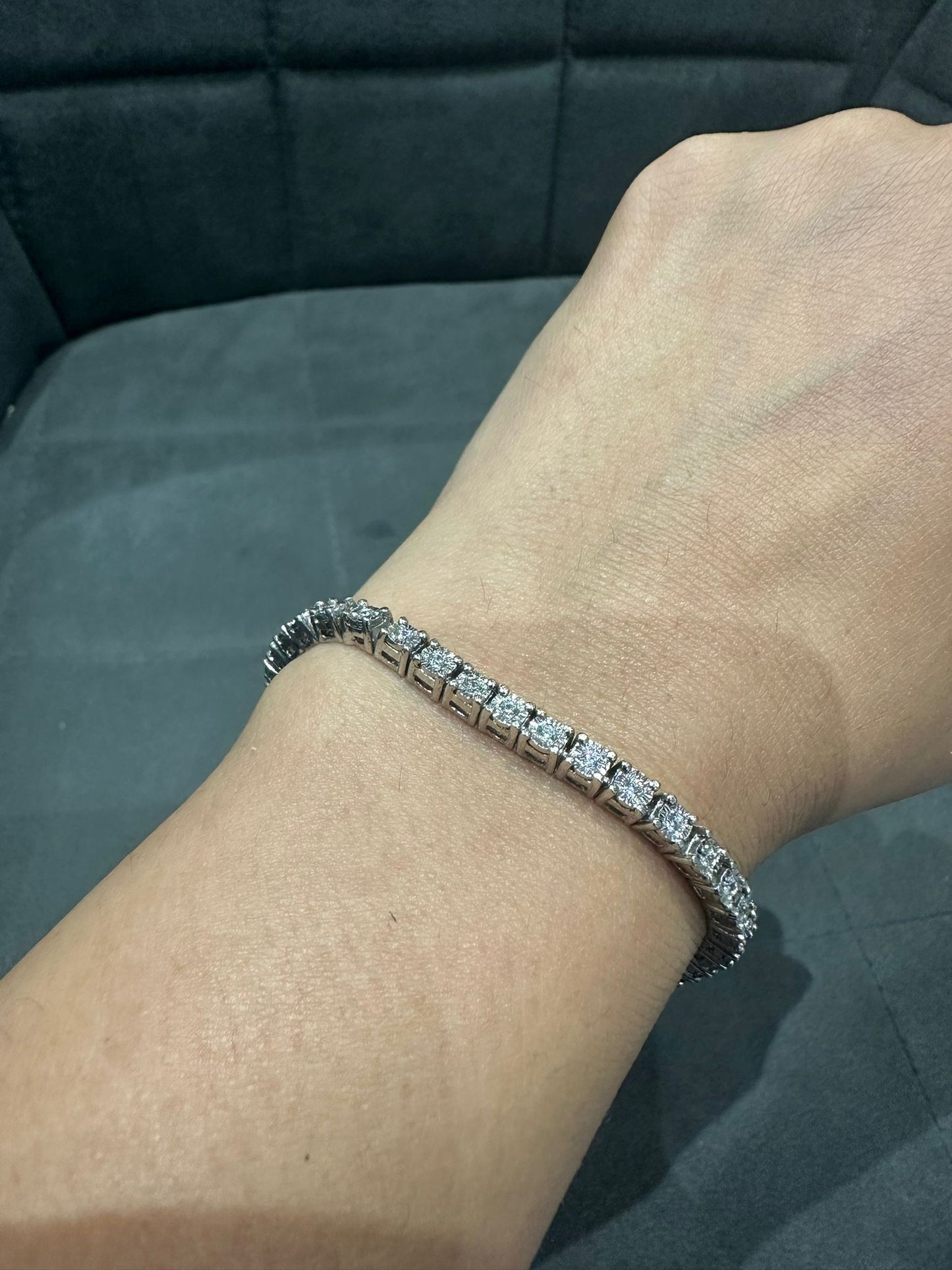 Lab Grown Diamond Illusion Set Tennis Bracelet in 925 Sterling Silver