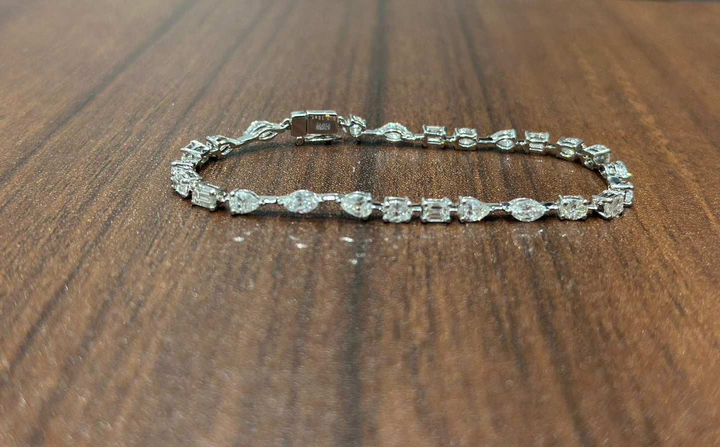 Prong Set 6.00 Carat Multi-Shape Natural Diamond Bracelet in 14K White Gold