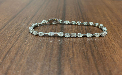 Prong Set 6.00 Carat Multi-Shape Natural Diamond Bracelet in 14K White Gold