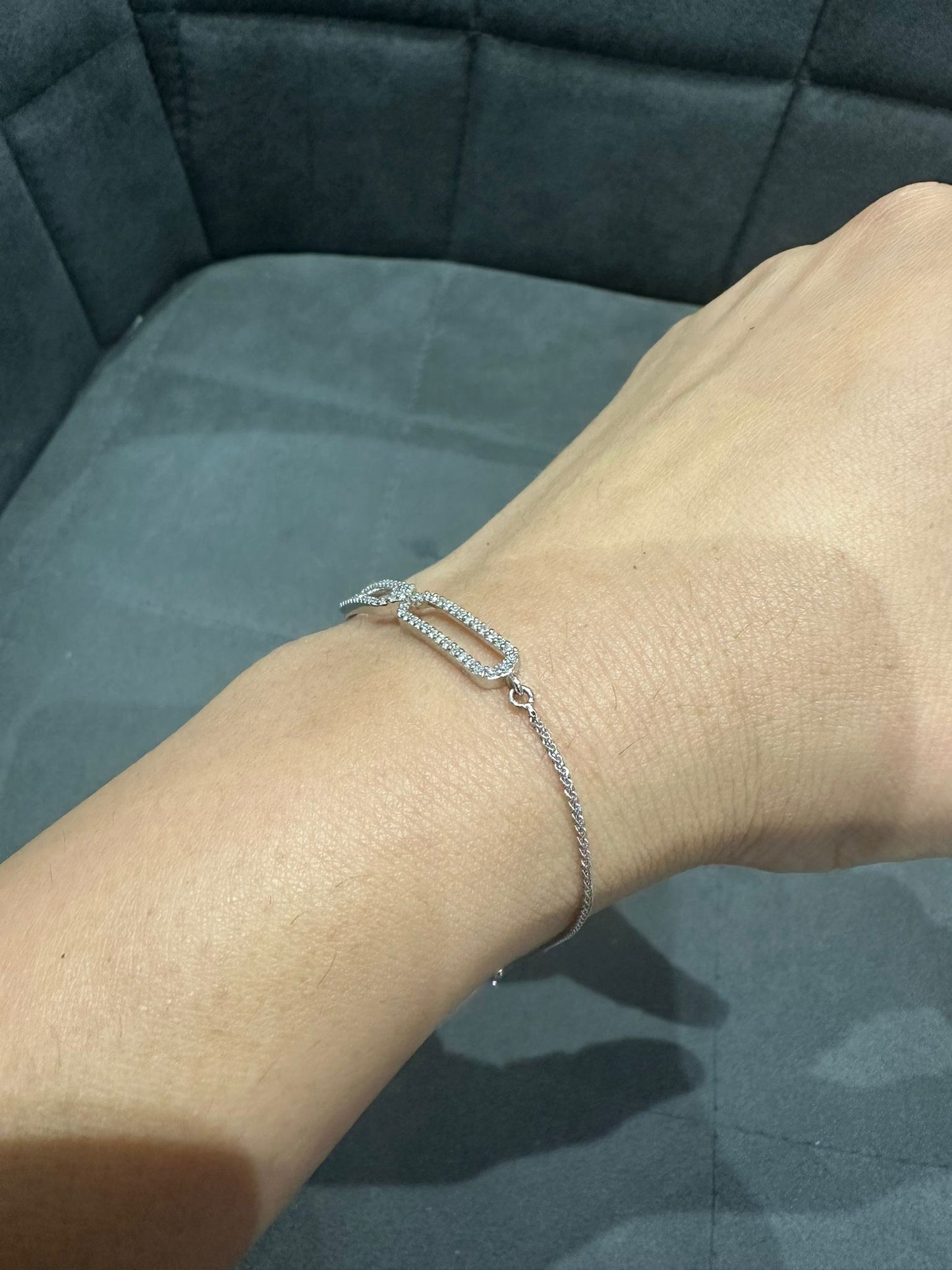 Natural Diamond Pave Set Chain Bracelet in 9K White Gold | Luxury Women’s Jewelry