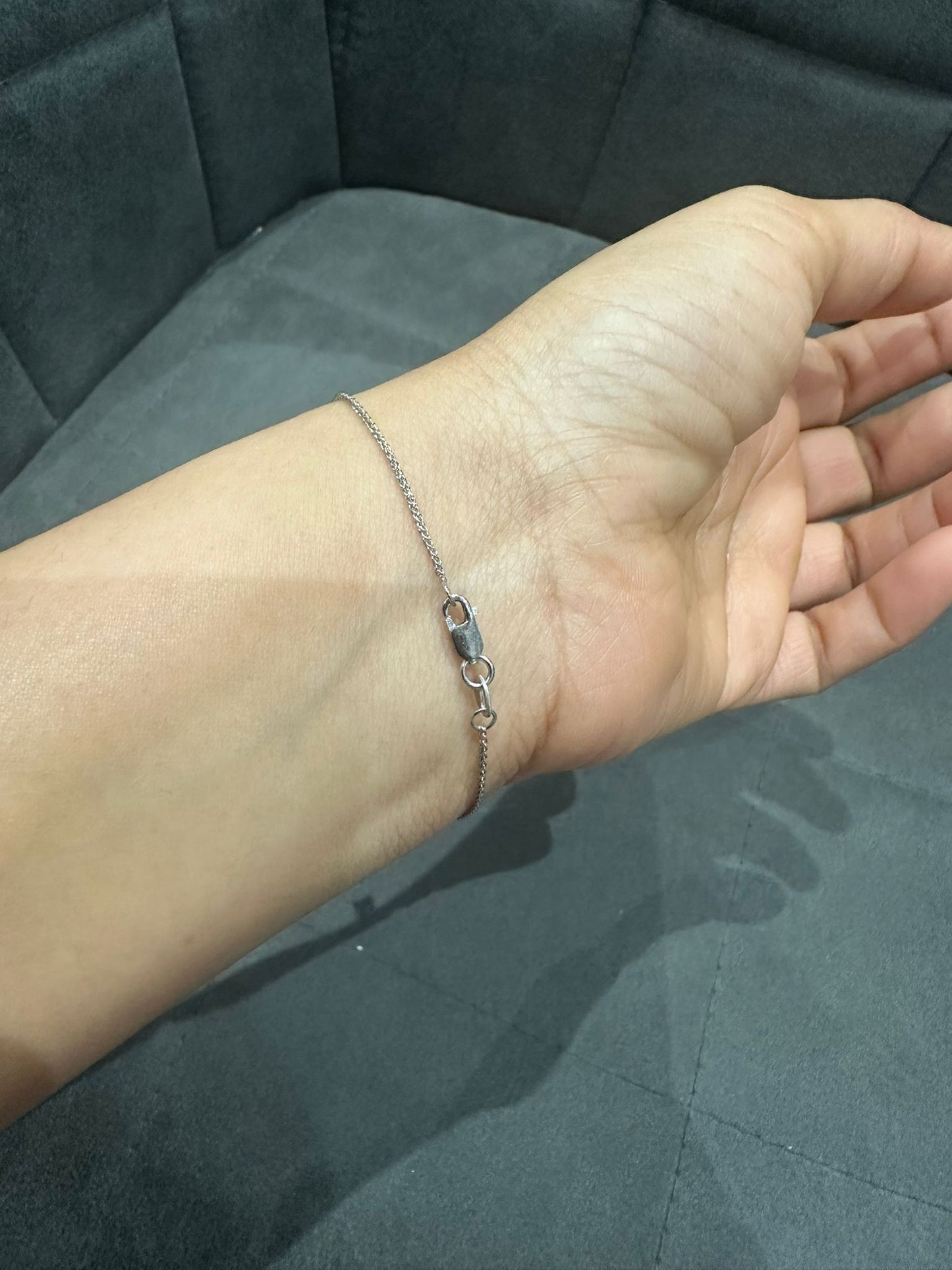 Natural Diamond Pave Set Chain Bracelet in 9K White Gold | Luxury Women’s Jewelry