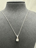 1.07Ct Cushion Cut Lab Grown Diamond Solitaire Pendant in 18K White Gold
