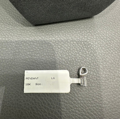 Lab Grown Diamond Asscher Cut Solitaire Pendant in 18K White Gold