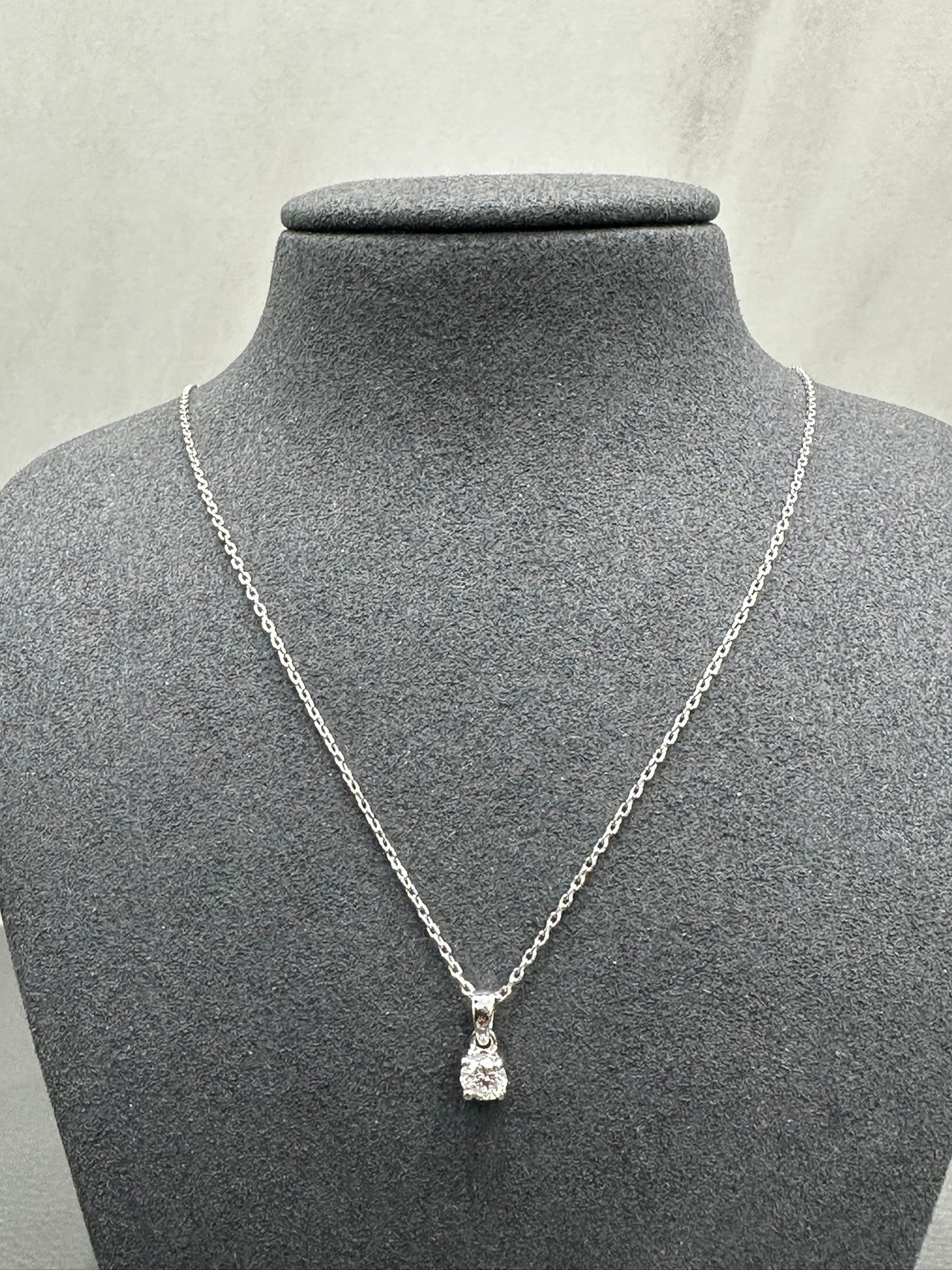 Round Cut 0.40Ct Lab Grown Diamond Solitaire Pendant Crafted in 9K White Gold