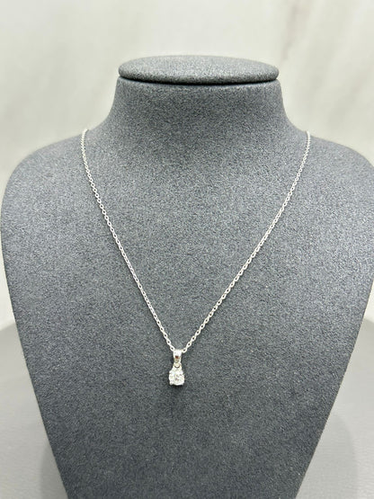 Round Cut 0.40Ct Lab Grown Diamond Solitaire Pendant Crafted in 9K White Gold