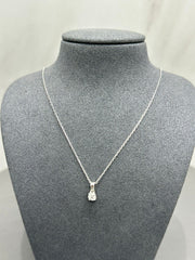 Round Cut 0.40Ct Lab Grown Diamond Solitaire Pendant Crafted in 9K White Gold
