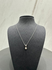 0.40Ct Round Natural Diamond Solitaire Pendant Crafted in 9K White Gold