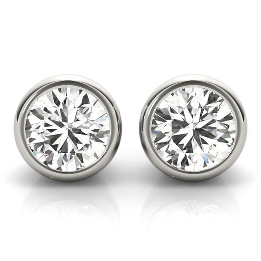 full bezel set stud earrings for women