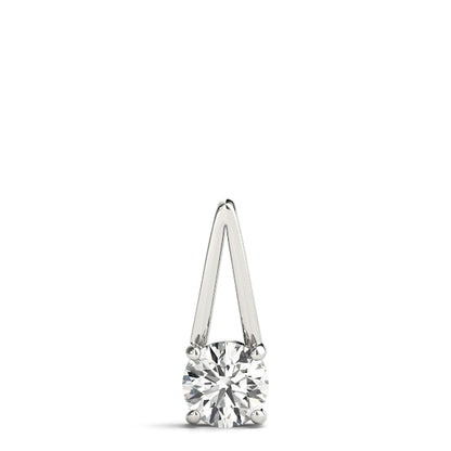 Natural Round Cut 4-Prong Solitaire Diamond Pendant