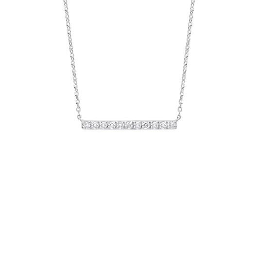 0.20ct Gold Diamond Bar Necklace Gift for Her