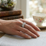 Bezel Set Diamond Ring, Wide Band Ring, Natural Diamond Ring