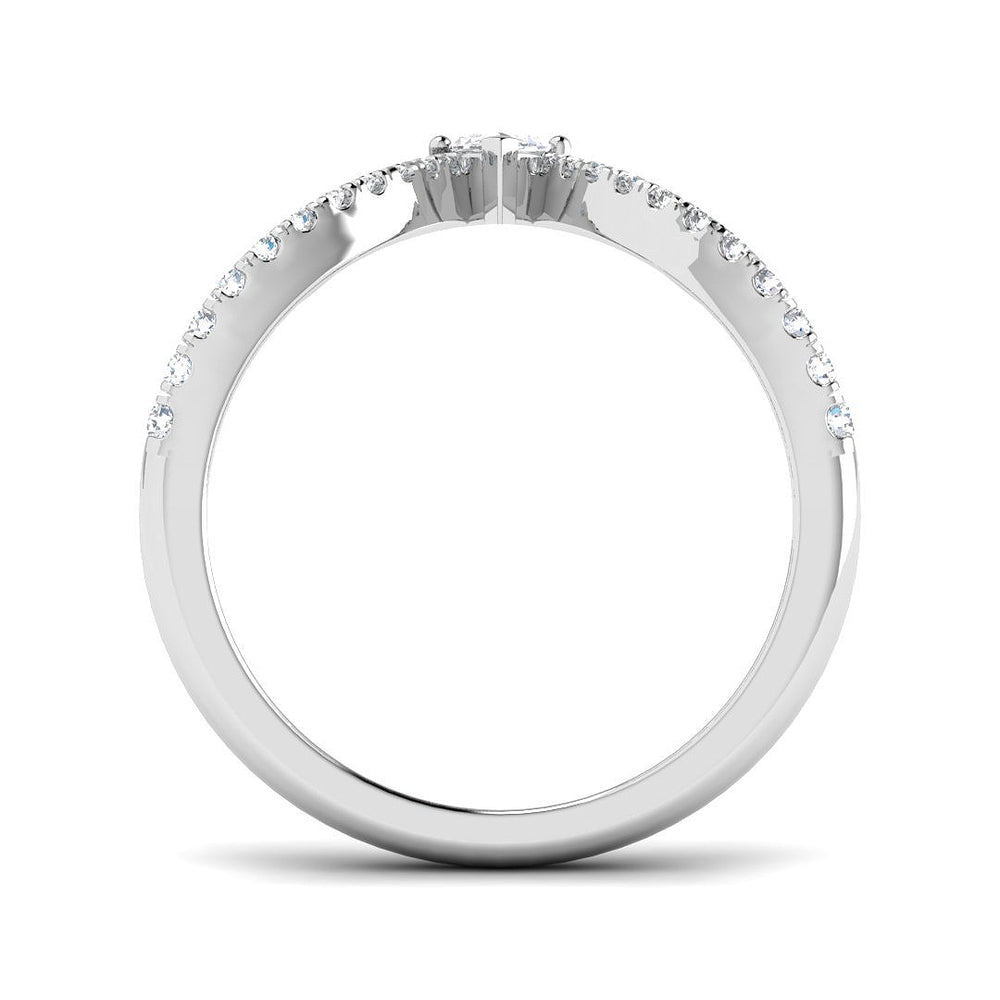 Wishbone band with marquise diamond