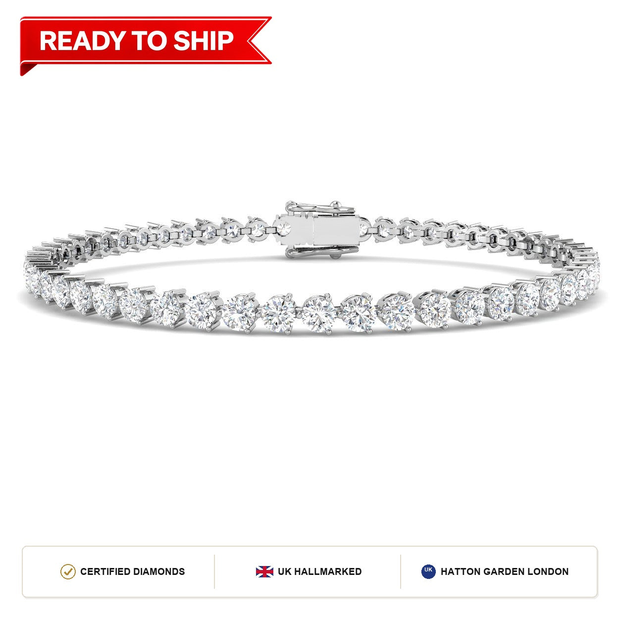 Lab grown diamond tennis bracelet