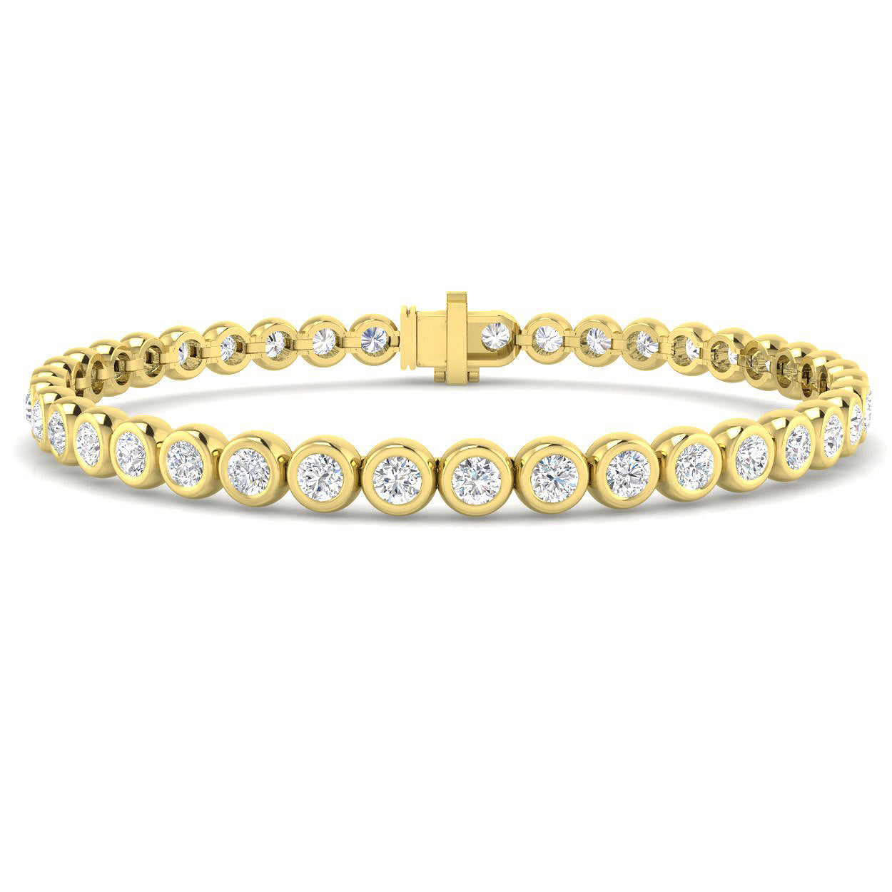 5.1 Carat Lab Grown Round Diamond Tennis Bracelet 9k Yellow Gold Ready To Ship