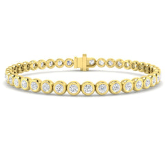 5.1 Carat Lab Grown Round Diamond Tennis Bracelet 9k Yellow Gold Ready To Ship