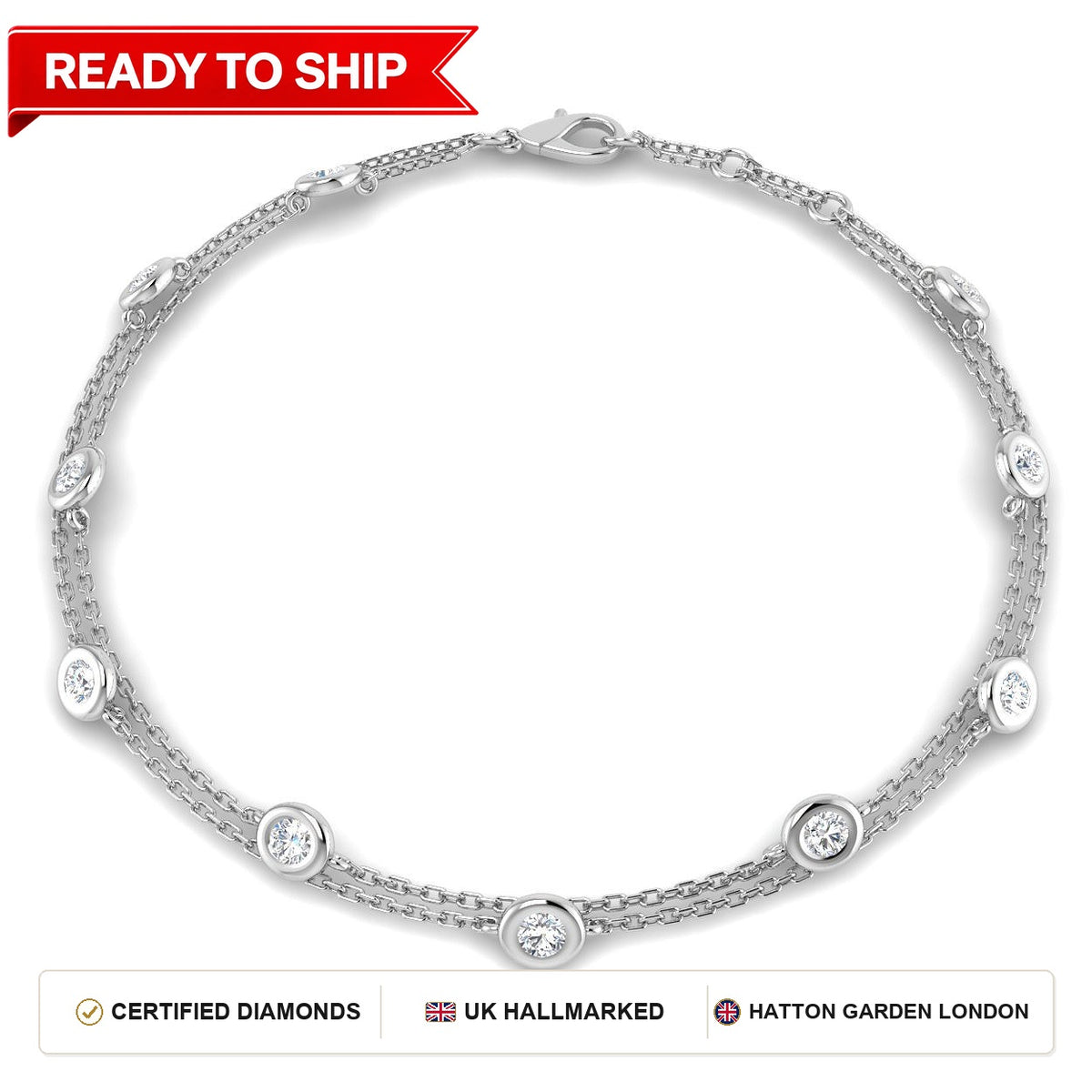 Lab grown diamond tennis bracelet