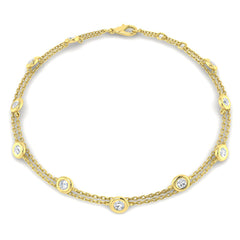 0.8 Carat D-E/VS Lab Grown Round Diamond Everyday Bracelet 9k Yellow Gold Ready To Ship