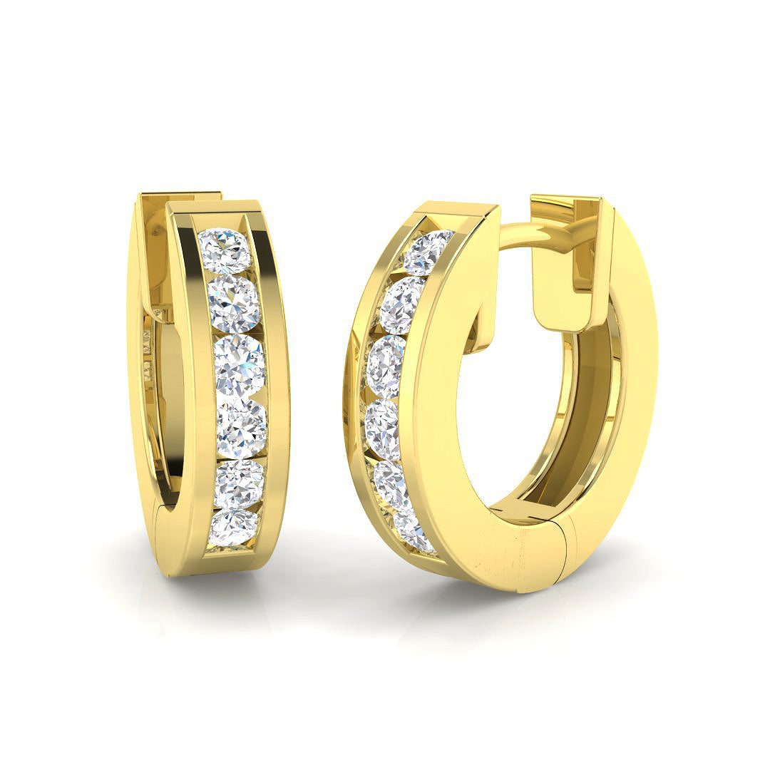 Hoop Earrings - Ergry 0.33ct Round Cut Diamond Pure Radiance