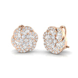 Stud Earrings with Flower Swirl Diamond Cluster | 1.25ct