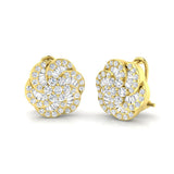 Stud Earrings with Flower Swirl Diamond Cluster | 1.25ct