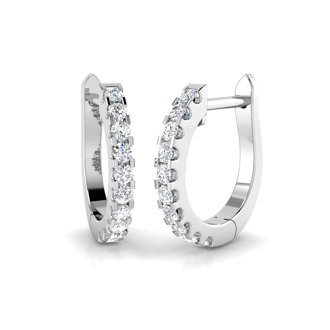 0.2ct Natural Diamond Round Cut Stud Earrings in 18K White Gold