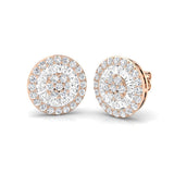 Halo Stud Earrings - 1.75 Carat Custom Mosaic Cluster
