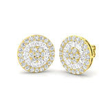 Halo Stud Earrings - 1.75 Carat Custom Mosaic Cluster