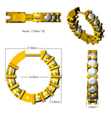 Boucles d'oreilles créoles en or avec diamants ronds naturels/de synthèse - Poinçonnées au Royaume-Uni