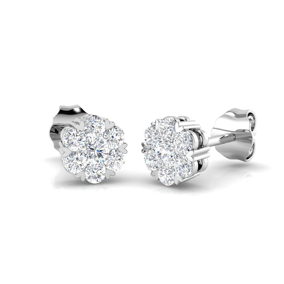 Luxury Casey Cluster Diamond Earrings in 14K Gold - 0.5ct Elegant Glamour