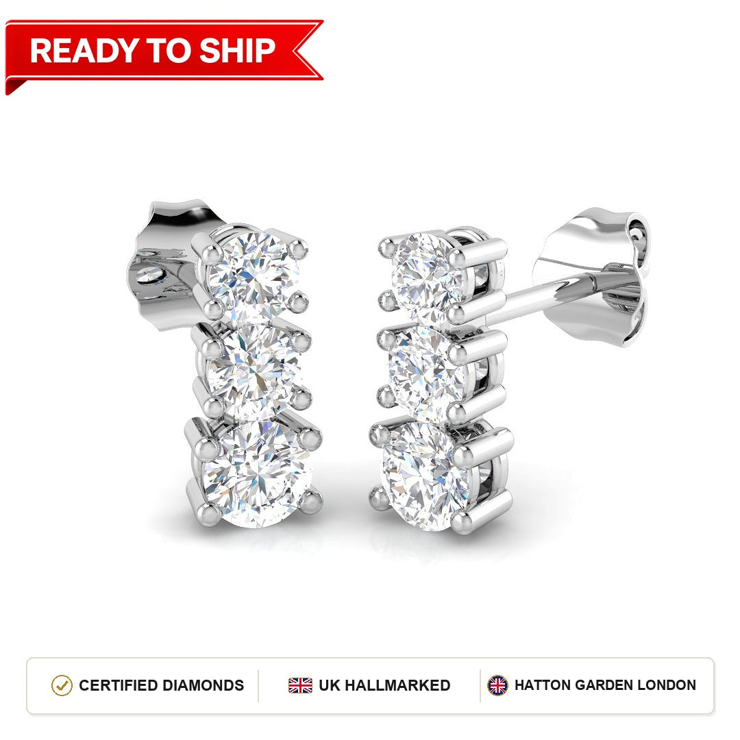 Lab grown diamond earring