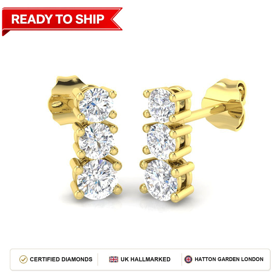 Lab grown diamond earring