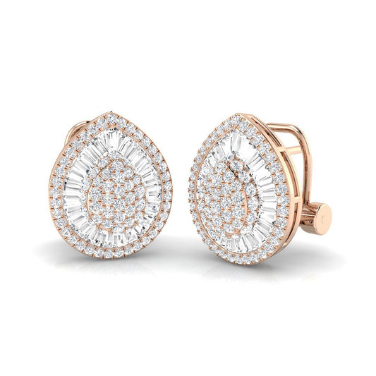 Stud Earrings with Pear Cluster Diamonds | 1.5ct Gold