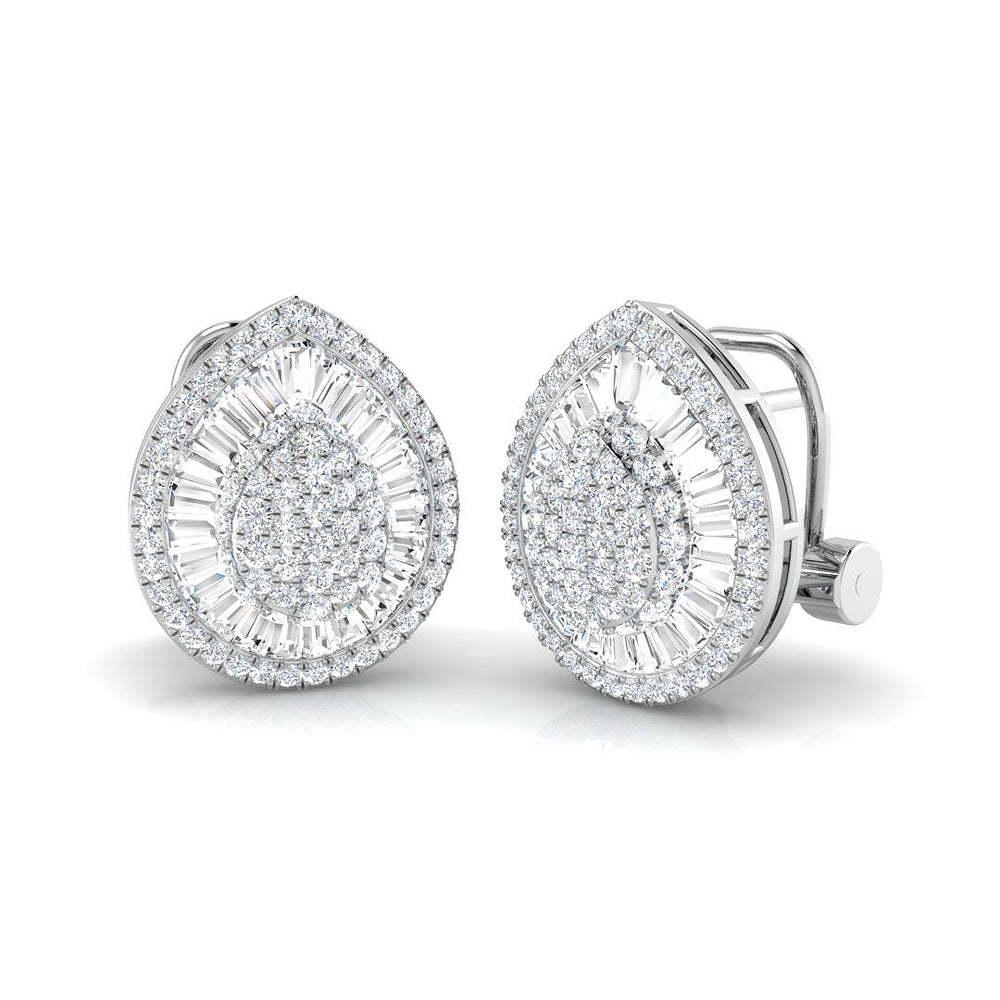 Stud Earrings with Pear Cluster Diamonds | 1.5ct Gold