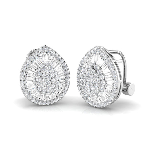 Stud Earrings with Pear Cluster Diamonds | 1.5ct Gold