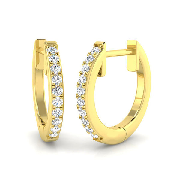 0.1ct Natural Diamond Round Cut Stud Earrings in 18K Yellow Gold