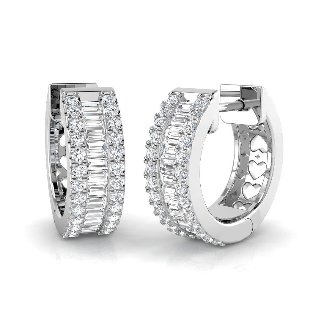 0.64ct Natural Diamond Round Cut Stud Earrings in 18K White Gold
