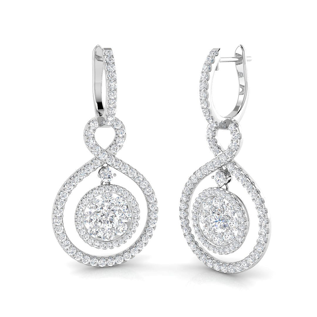 Tastefully Combined Diamond Earring 2.5 ct  Platinum, 9ct, 18ct White, Yellow & Rose Gold | Handcrafted Fine Jewellery-2